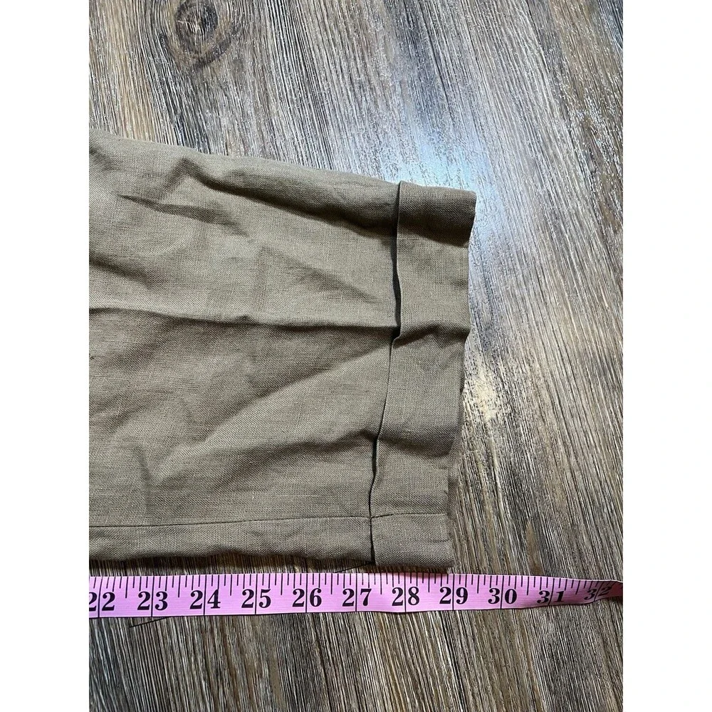 Vintage Polo Ralph Lauren Cuffed Pleated Trouser Pants Beige 100% Linen 36x30